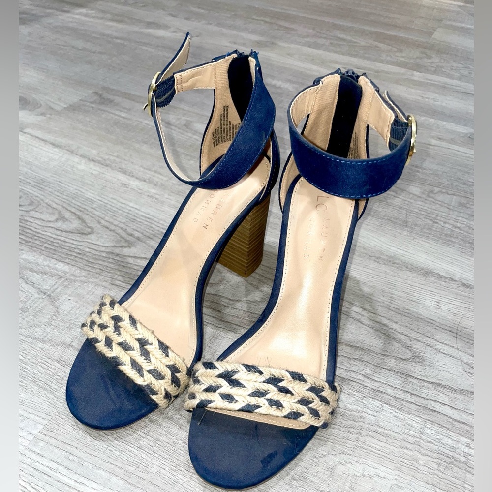 Never worn navy sandal heel